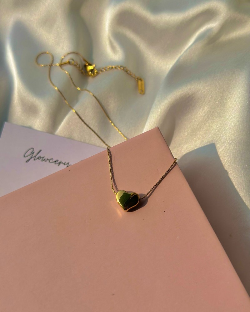Golden Heart Pendant: 18k Gold plated SS